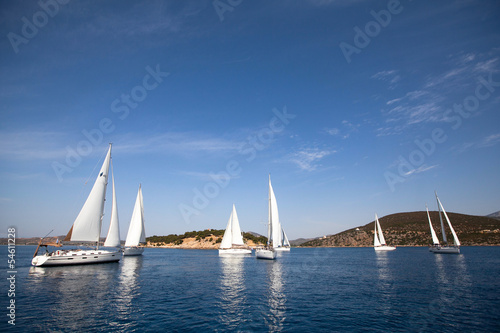 Sailing regatta in Greece - picture with space for text