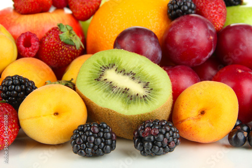 Fresh fruits and berries close up