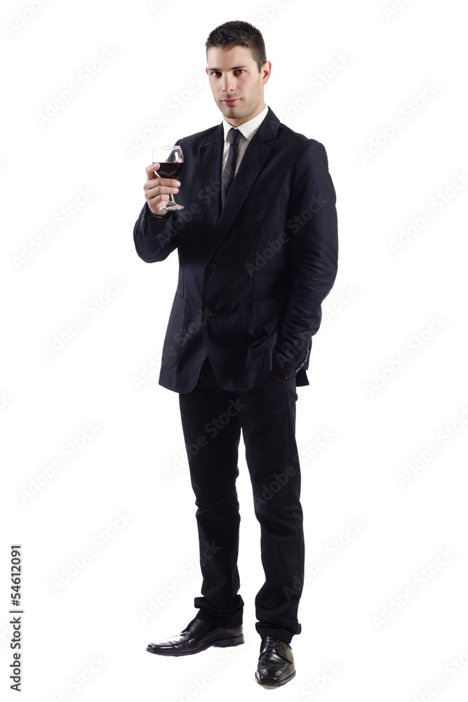 Man holding a red glass of fine wine Man holding a red glass of fine wine