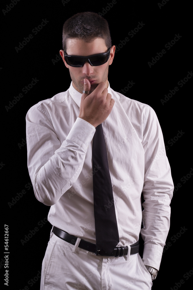 Fototapeta premium young man with white suit