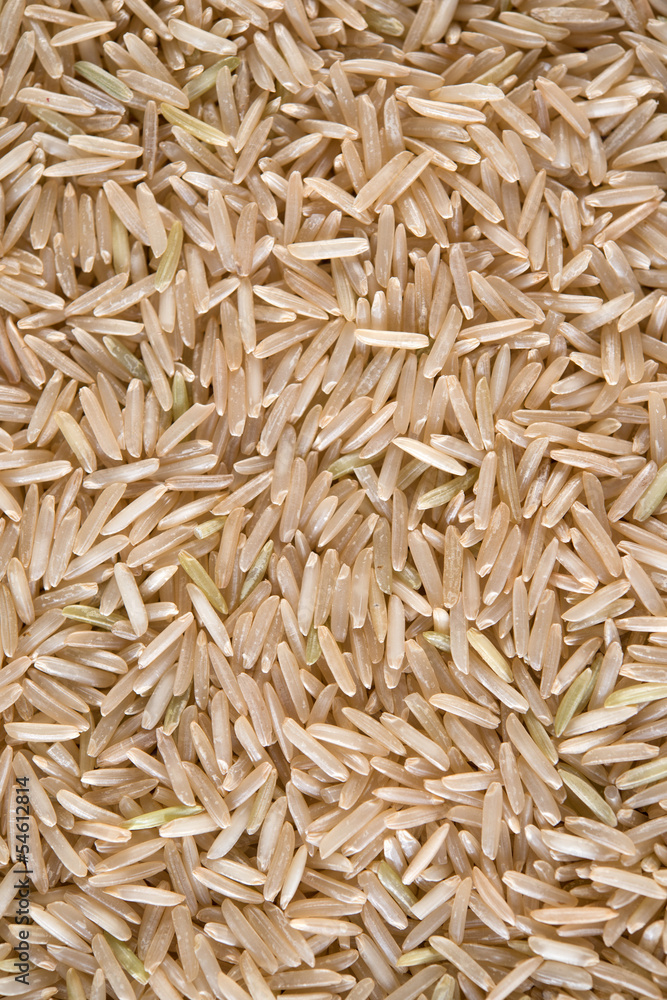 Raw organic basmati brown rice.