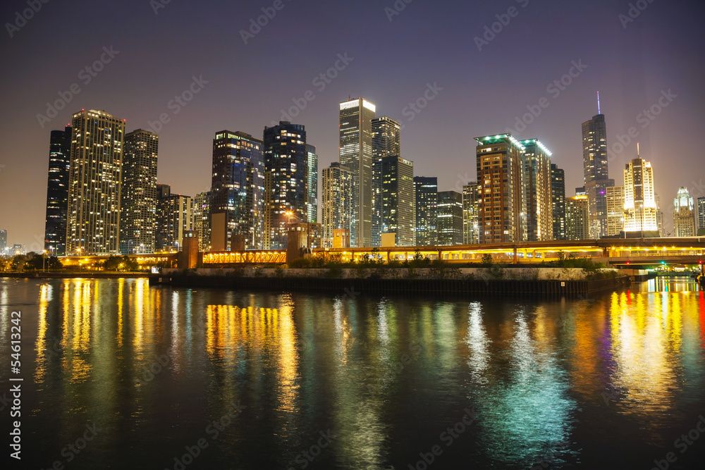 Chicago downtown cityscape panorama