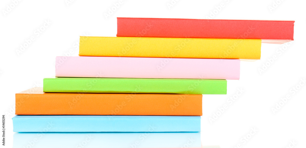 Stack of multicolor books isolated on white Stack of multicolor books isolated on white