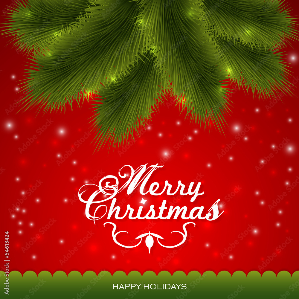 Fototapeta premium Merry Christmas greeting card design. Vector illustration