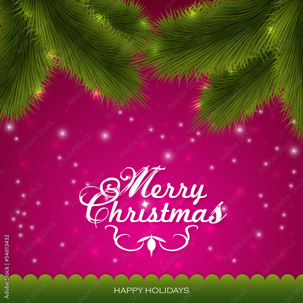 Merry Christmas greeting card design. Vector illustration