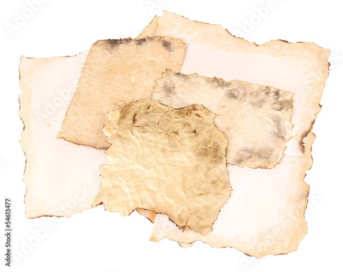 Old paper isolated on white