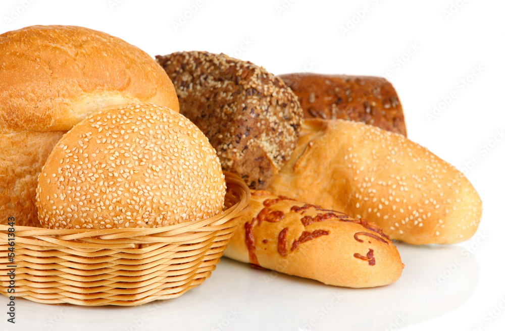 Variety of bread isolated on white Variety of bread isolated on white