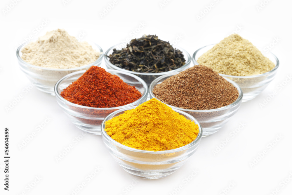 Variety of Raw Authentic Indian Spice Powder Variety of Raw Authentic Indian Spice Powder