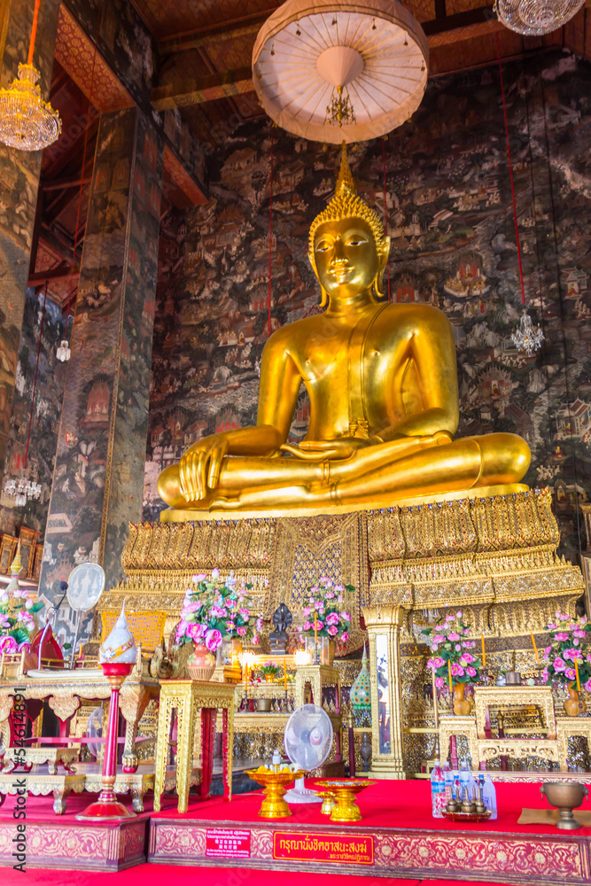 Big golden buddha in Wat Suthat Big golden buddha in Wat Suthat