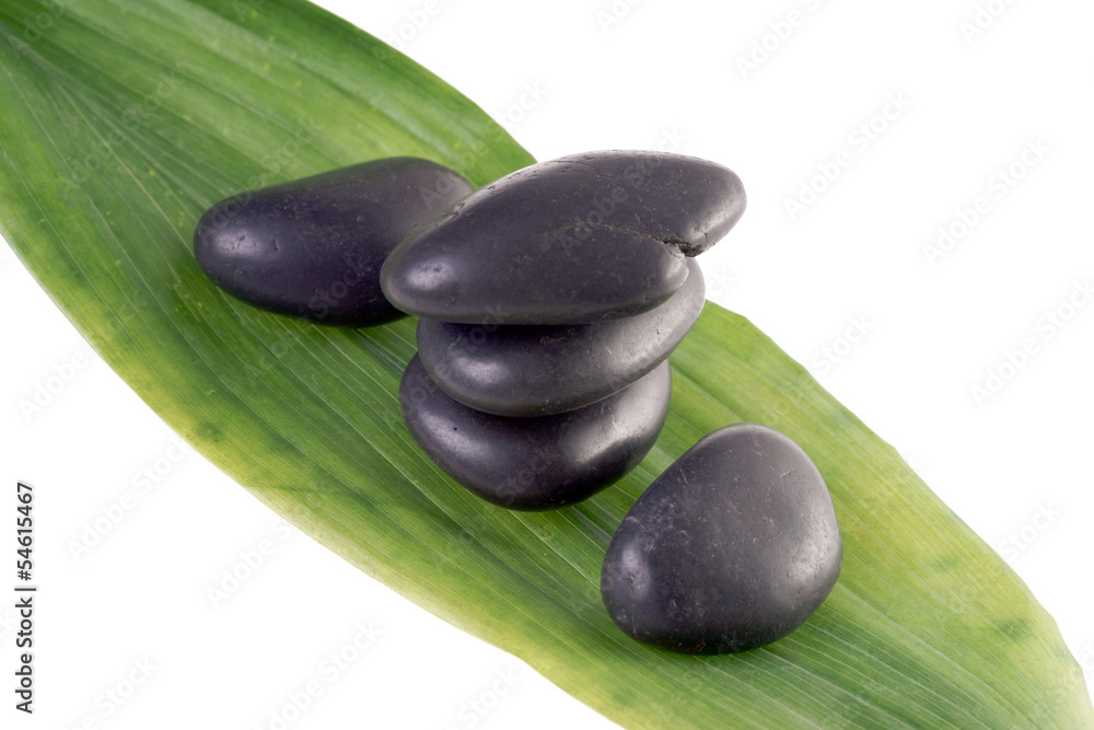 Hot Stones with green leaf Hot Stones with green leaf