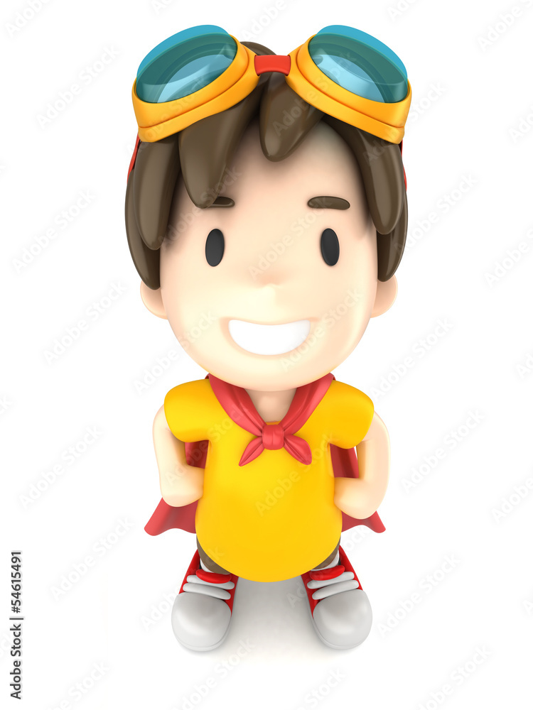 3d render of a superhero boy standing proud 3d render of a superhero boy standing proud