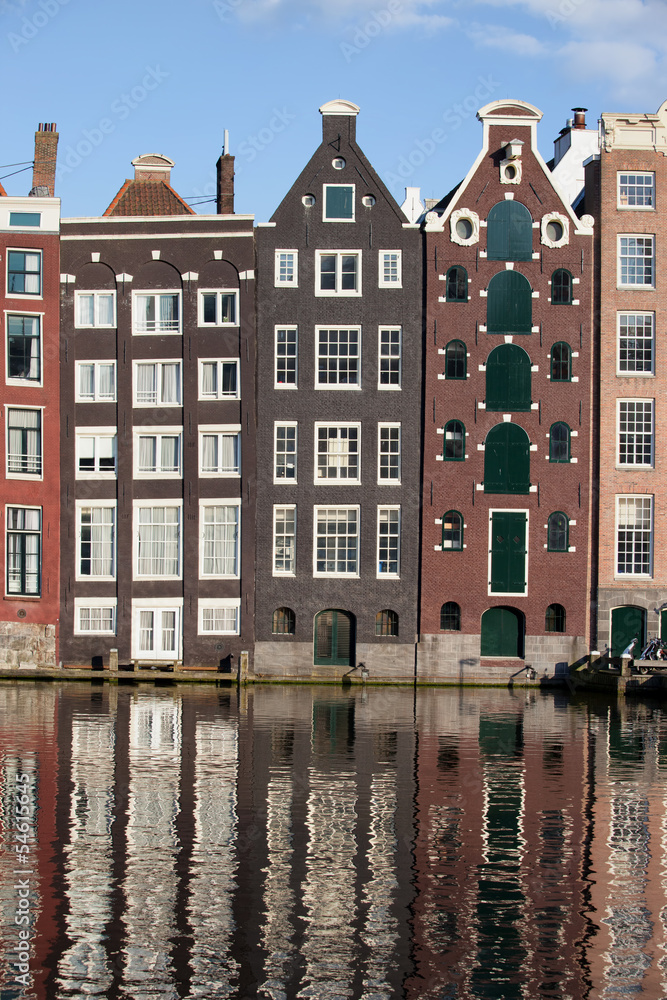 Houses on Canal in Amsterdam Netherland