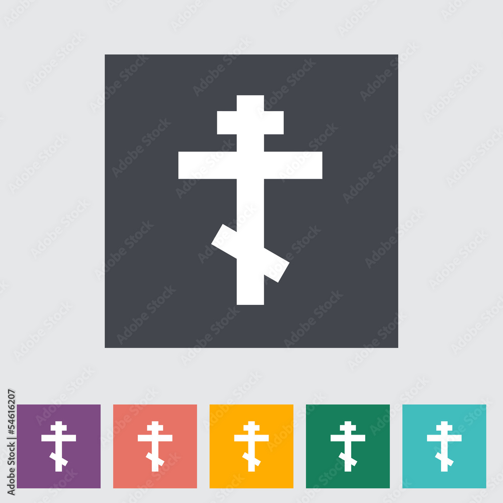 Fototapeta premium Cross single flat icon.
