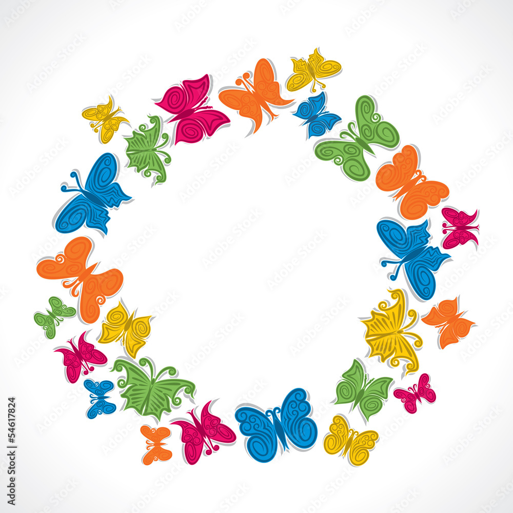 Naklejka premium colorful butterfly background vector