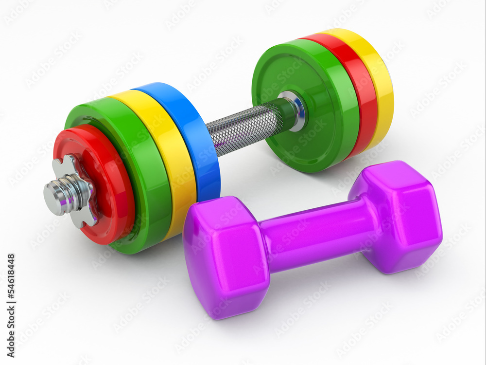 Fitness concept.Dumbbell weights Fitness concept.Dumbbell weights