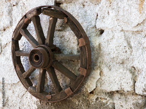 old wheel cart