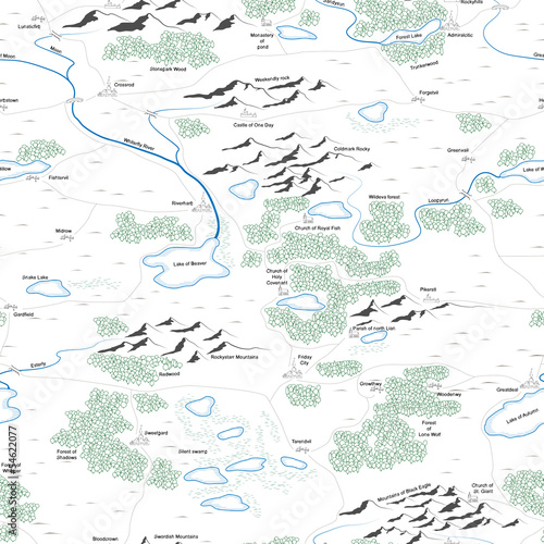 Seamless background of painted map.