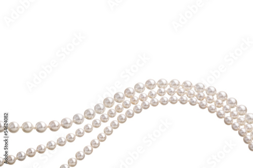 Chains of white pearls forming an ornament Fototapet