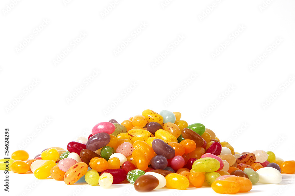 Jelly Beans auf weiß isoliert