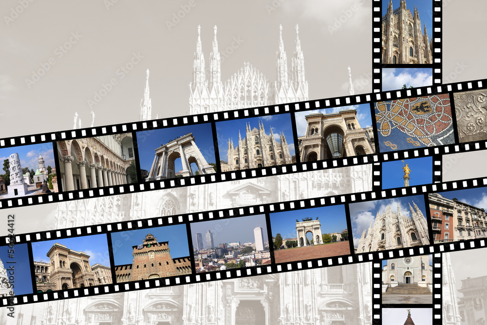 Milan travel memories - photo film strips