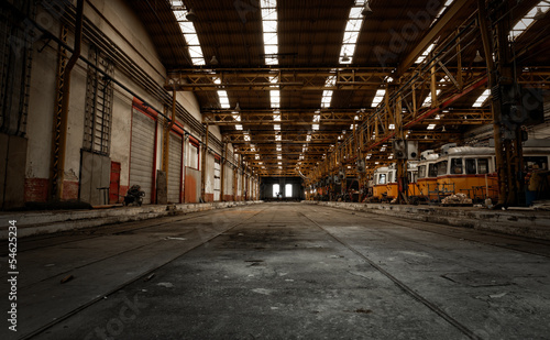 Interior of a vehicle repair station