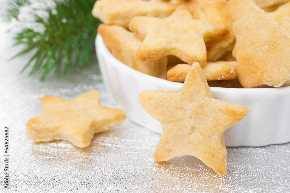 Christmas cookies in the shape of a star close-up Christmas cookies in the shape of a star close-up