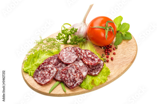 Fresh ripe salami