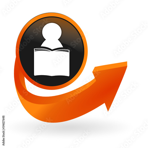 presse journaux sur web bouton flèche orange