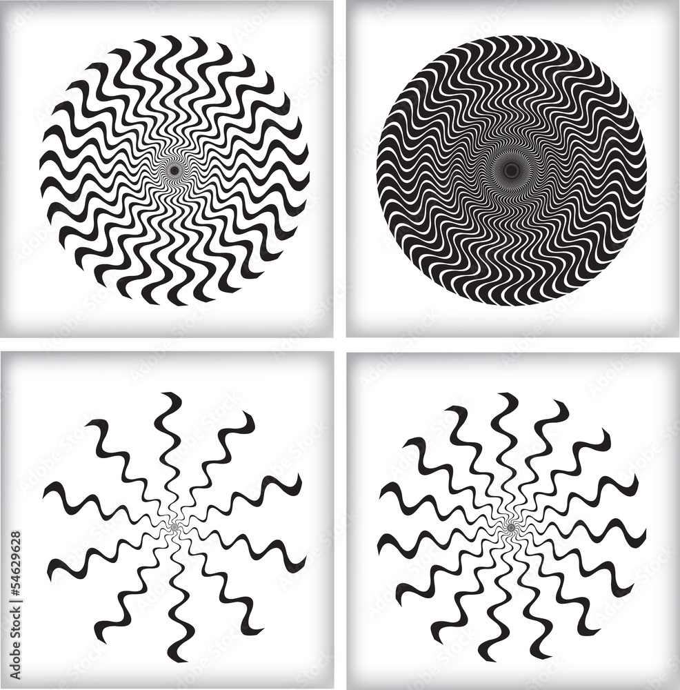 Grunge set spiral. Vector illustration. Adobe Stock