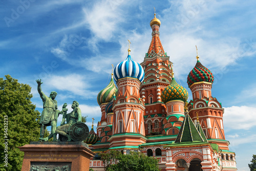 St Basil's cathedral in Red Square, Moscow, Russia. Saint Basil church is famous Russian landmark.