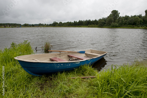 Fishing boat on the shore of Lake