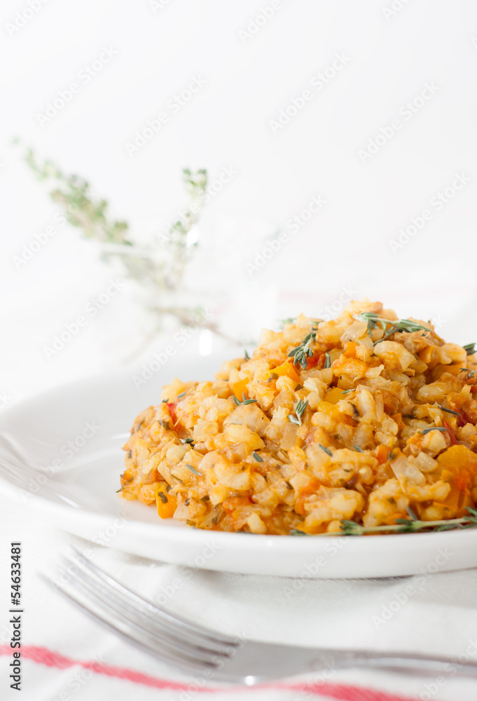 Risotto with tuna and vegetables