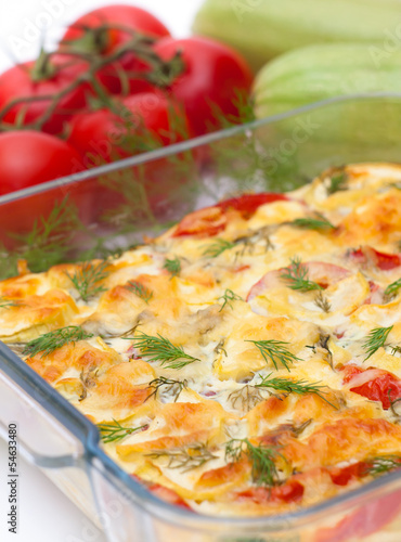 Obraz na płótnie Delicious vegetables gratin w salonie