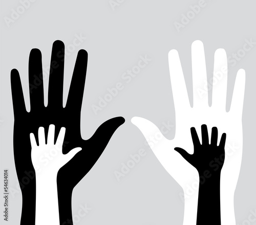 silhouettes of adult and children's hands