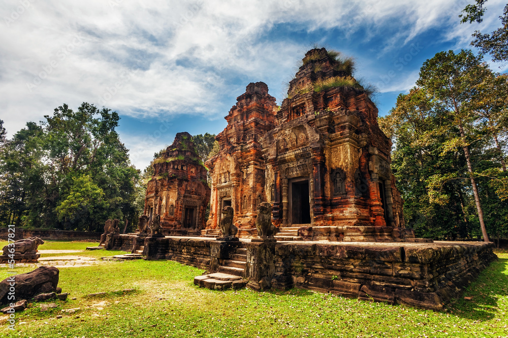 Ancient buddhist khmer temple in Angkor Wat complex