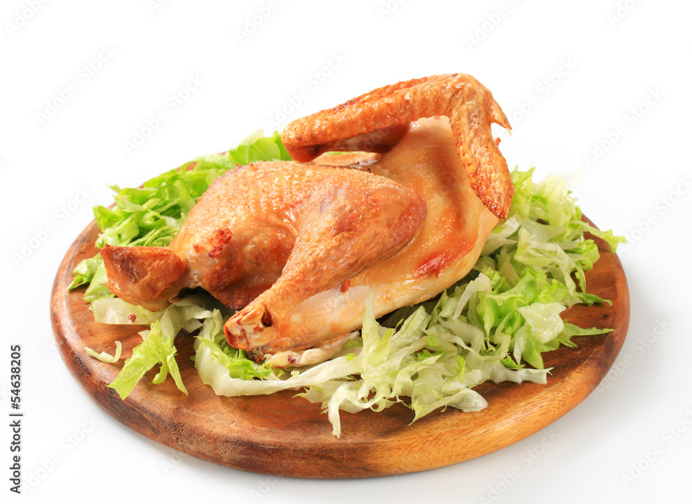 Roasted chicken with lettuce Roasted chicken with lettuce