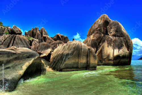 Paysage paradisiaque des îles des Seychelles en HDR