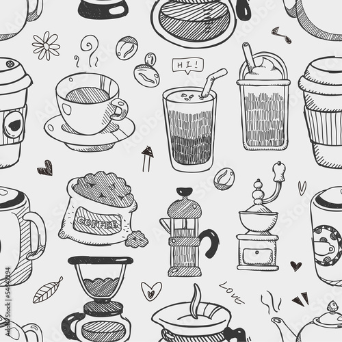 seamless coffee pattern