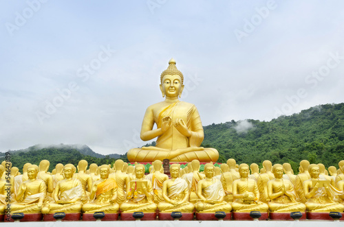 buddha status at temple, Nakhon Nayok, Thailand
