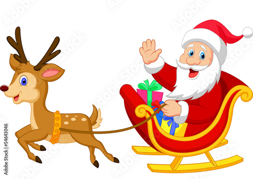 Santa drives his sleigh © tigatelu