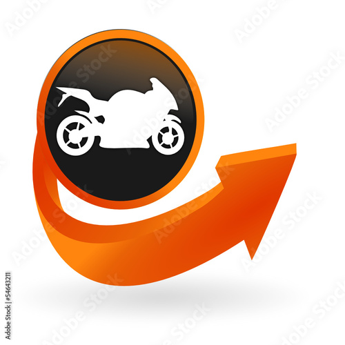 moto sur web bouton flèche orange