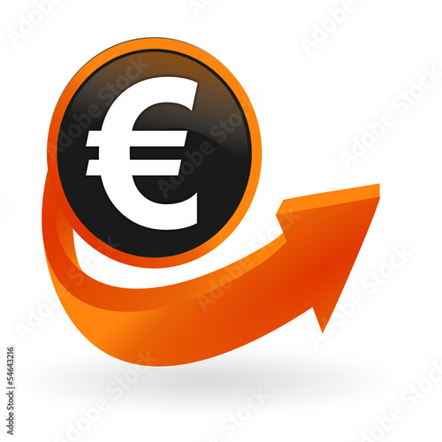 devise euro sur web bouton flèche orange