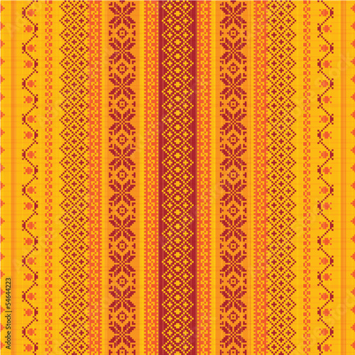 Embroidered textile ornamental pattern