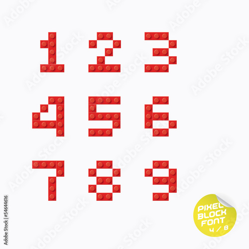 Unique Pixel Block Alphabet With Sticker