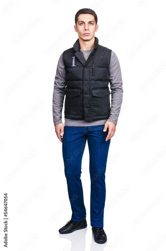Man in fashion look isolated on white Man in fashion look isolated on white