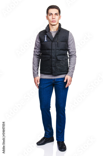 Man in fashion look isolated on white