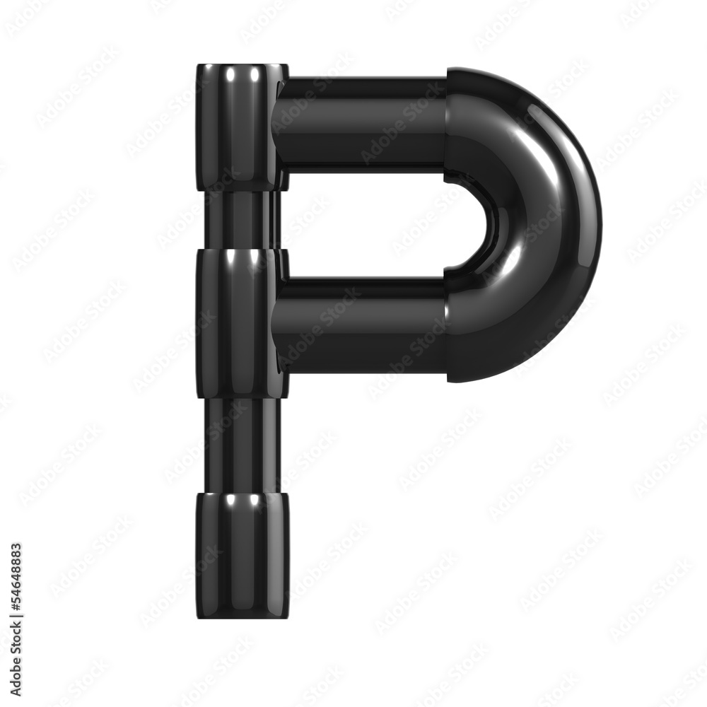 Black Plastic Alphabet P Black Plastic Alphabet P