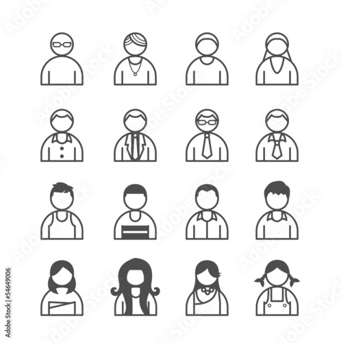 human Icons set. Vector illustration.