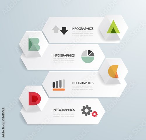 Modern Design Minimal style infographic template with alphabet