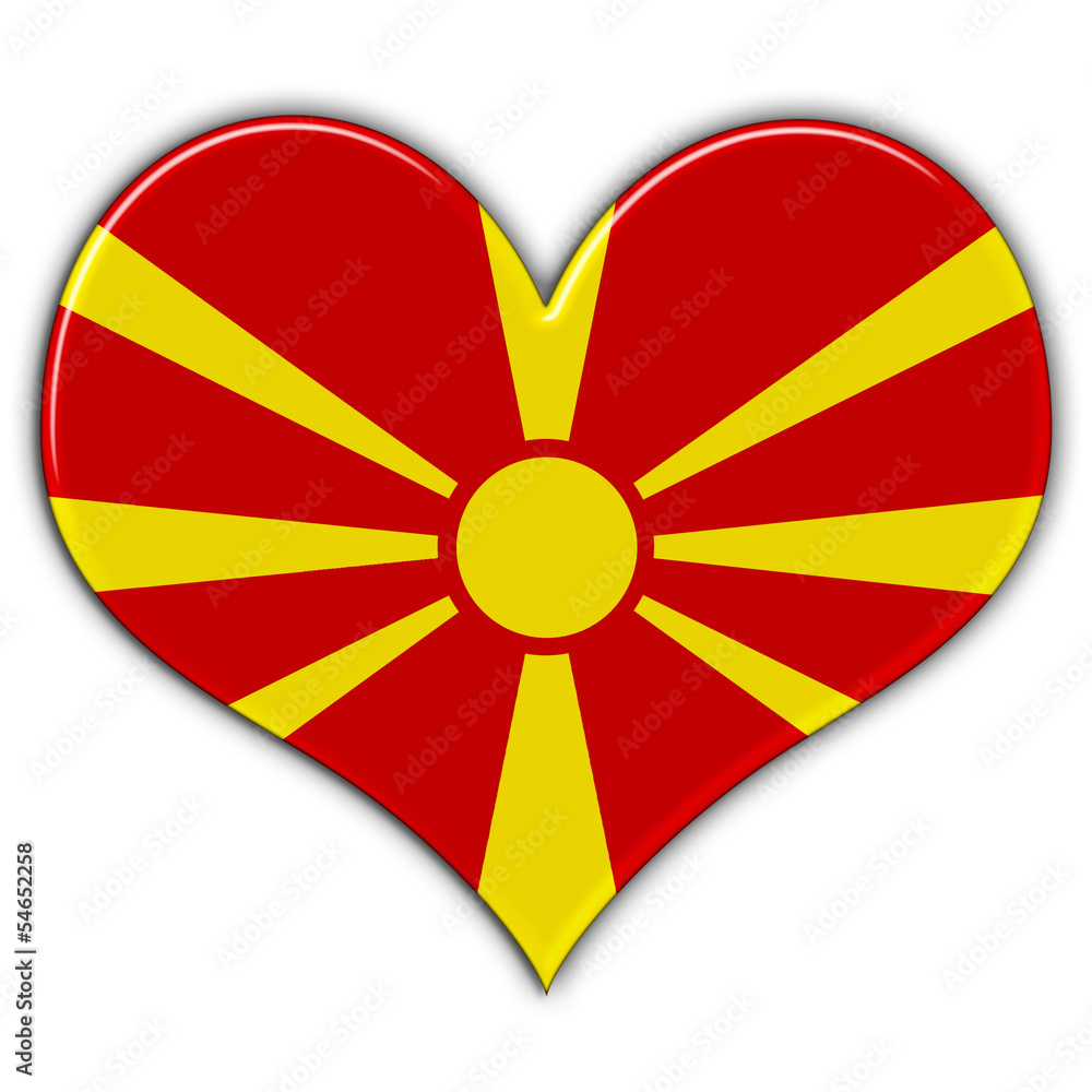 Coração com a bandeira da Macedónia